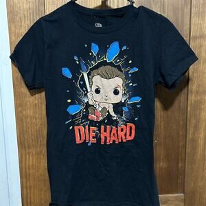 Funko Pop! Tees Die Hard John McClane Men's Small Black T-Shirt